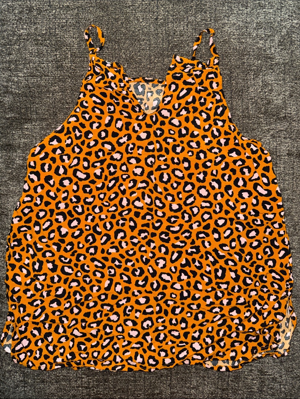 Old Navy Orange Pink Leopard Cheetah Print Tank Top